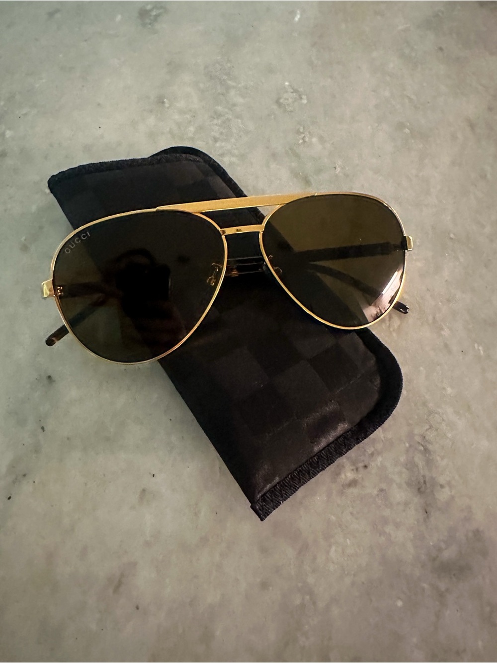 Gucci Gold Aviator Sunglasses